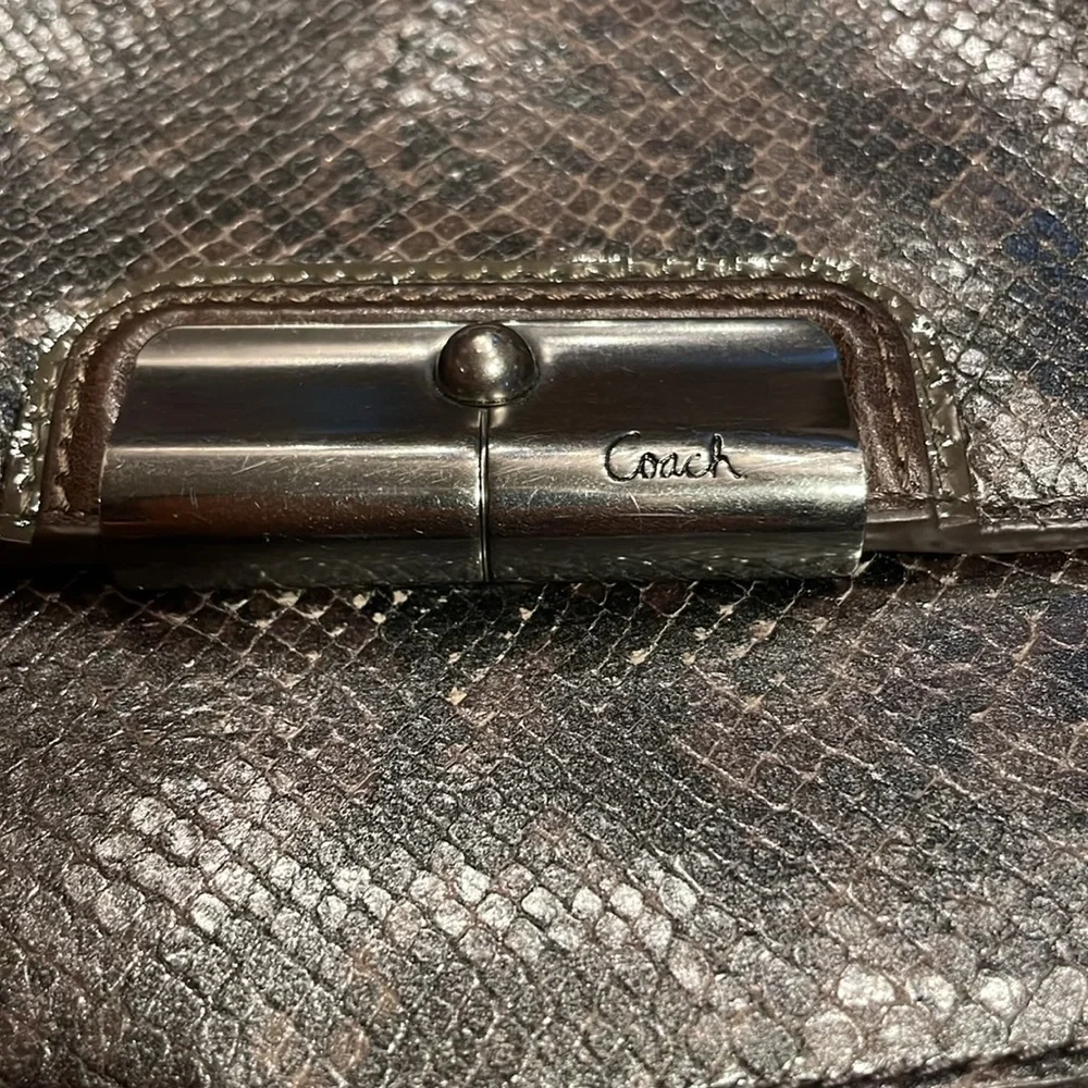 Coach Kristen python gunmetal petite crossbody / clutch bag - Picture 15 of 16